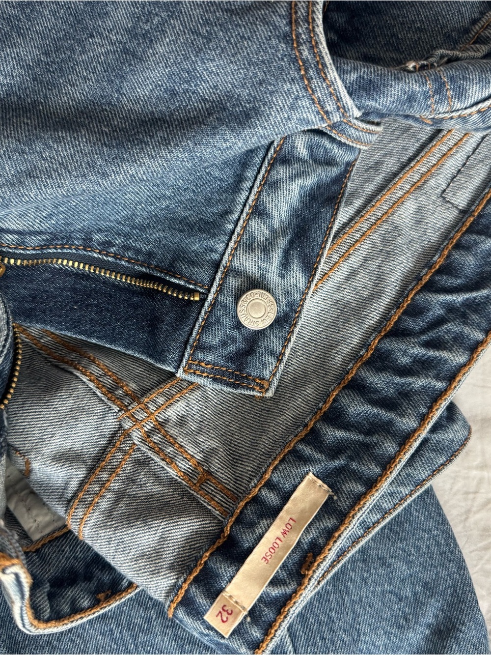 Levi's Medium Blue low rise Wide-Leg Jeans